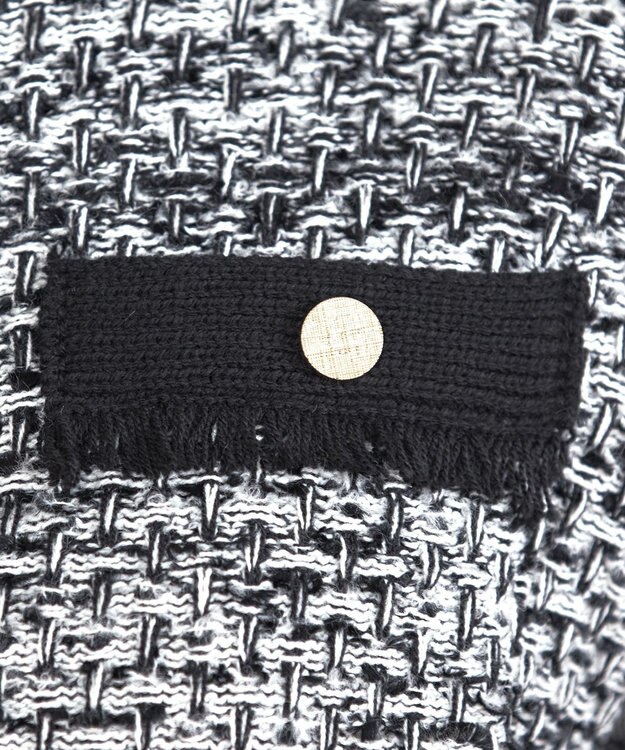 Tiaclasse 【洗える】ツイードニットカーディガン グレー