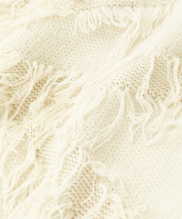 YECCA VECCA スター柄フリンジルーズニット Ivory