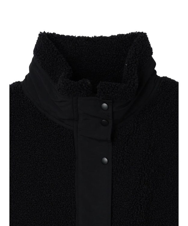 Green Parks ボアミドル丈ベスト Black