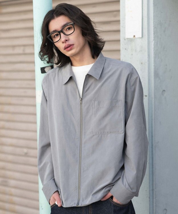 WEGO 【ユニセックス着用ITEM】フェイクスウェードシャツジャケット グレー