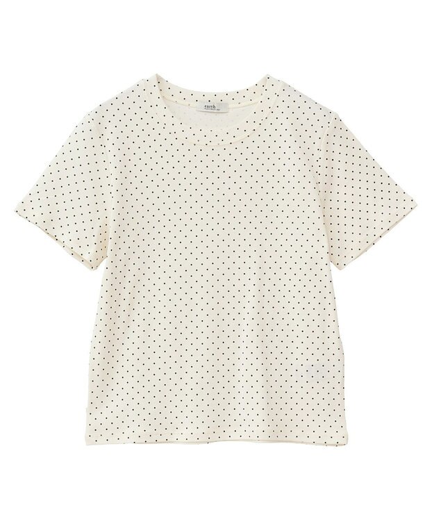 earth music&ecology ドットプリントＴシャツ Brown