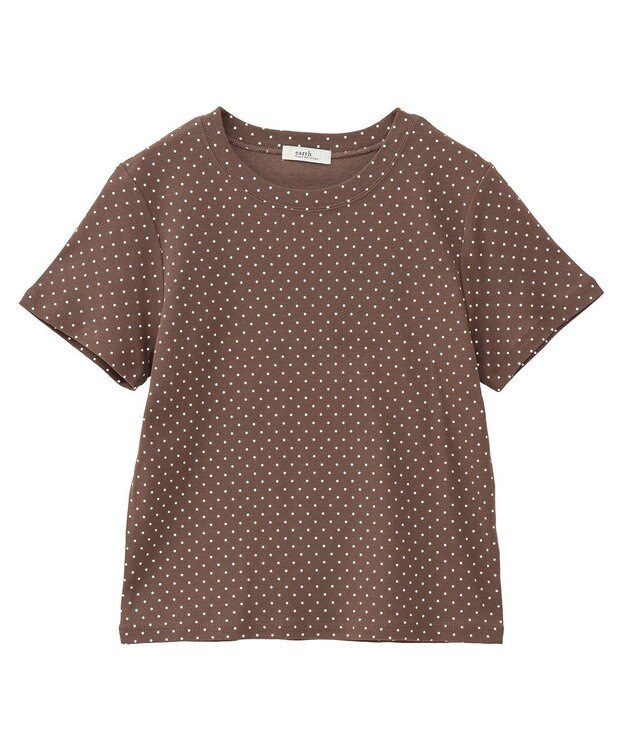 earth music&ecology ドットプリントＴシャツ Brown
