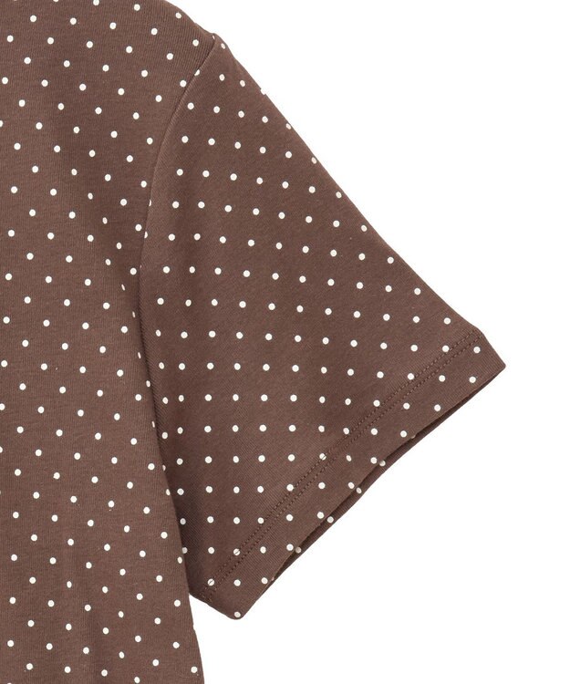 earth music&ecology ドットプリントＴシャツ Brown