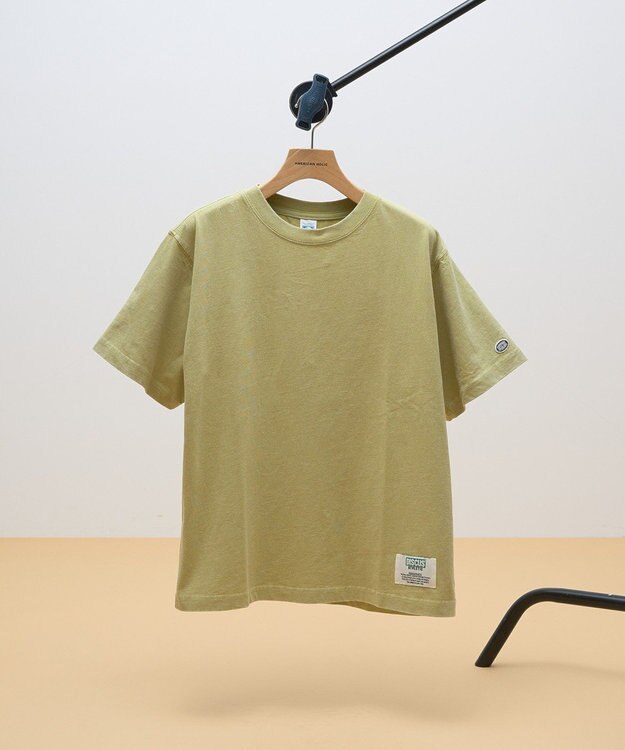 AMERICAN HOLIC DISCUS パウダーブリーチ加工Tシャツ Pistachio