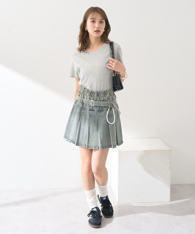 earth music&ecology ドットプリントＴシャツ Brown