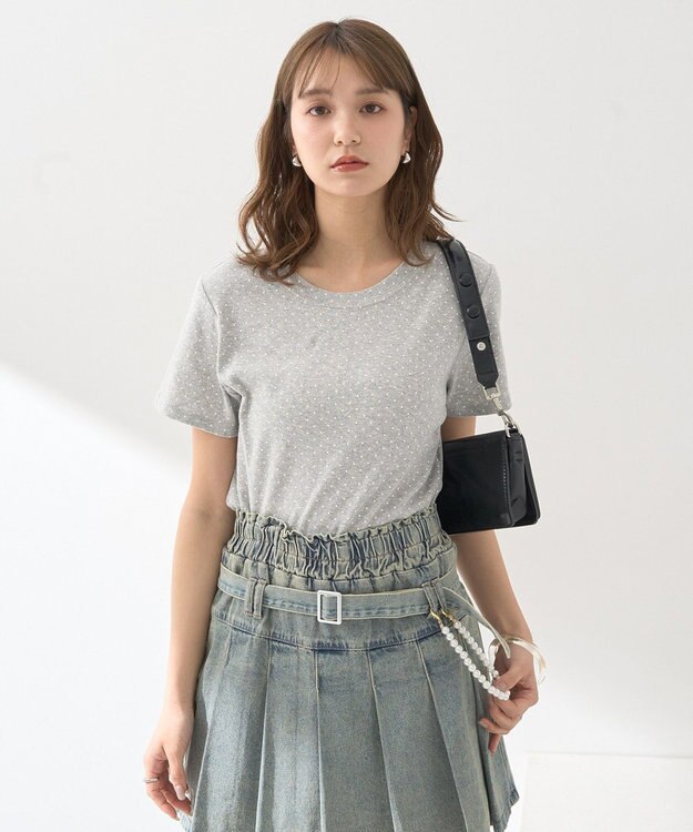 earth music&ecology ドットプリントＴシャツ Brown