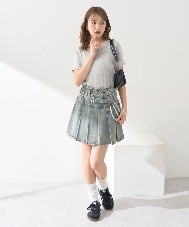 earth music&ecology ドットプリントＴシャツ Brown