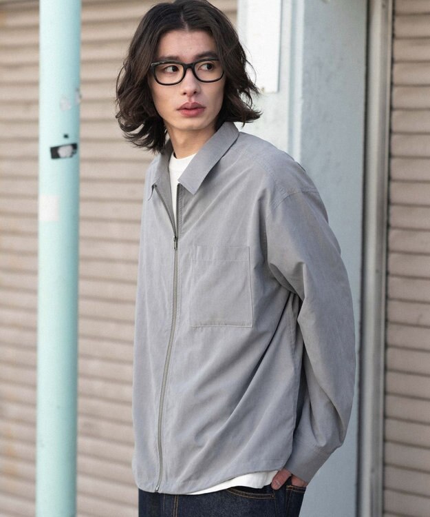 WEGO 【ユニセックス着用ITEM】フェイクスウェードシャツジャケット グレー