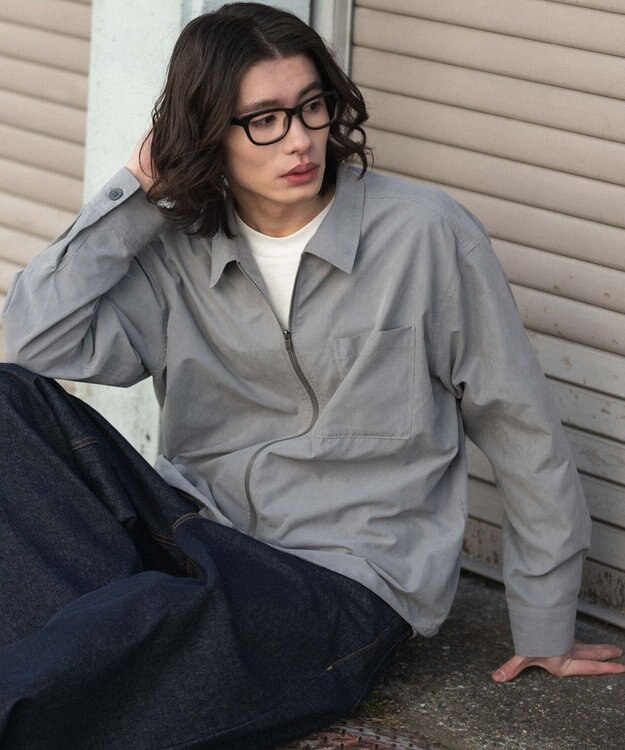 WEGO 【ユニセックス着用ITEM】フェイクスウェードシャツジャケット グレー