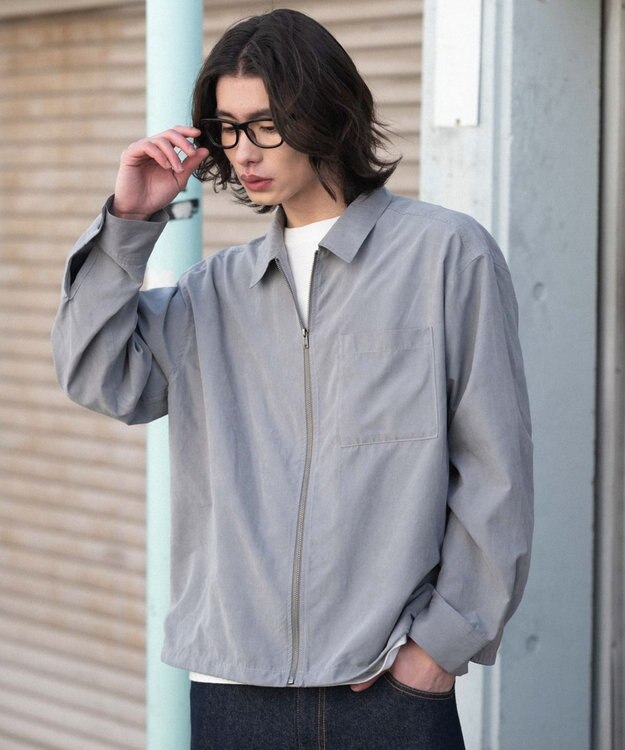 WEGO 【ユニセックス着用ITEM】フェイクスウェードシャツジャケット グレー