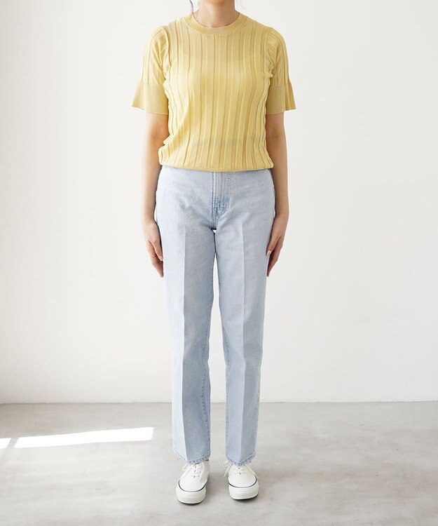 woadblue ハイライズデニムパンツ アイスブルー ICEBLUE