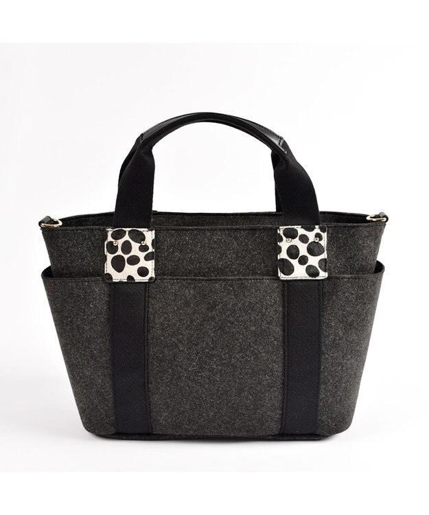 LA BAGAGERIE フェルト×カウヘアートート グレー