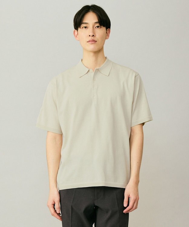 UNFILO MENS アラエルアンチピリングニット ポロ アイボリー