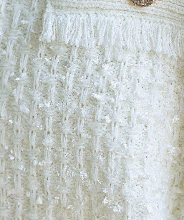 Tiaclasse 【洗える】ツイードニットカーディガン オフホワイト