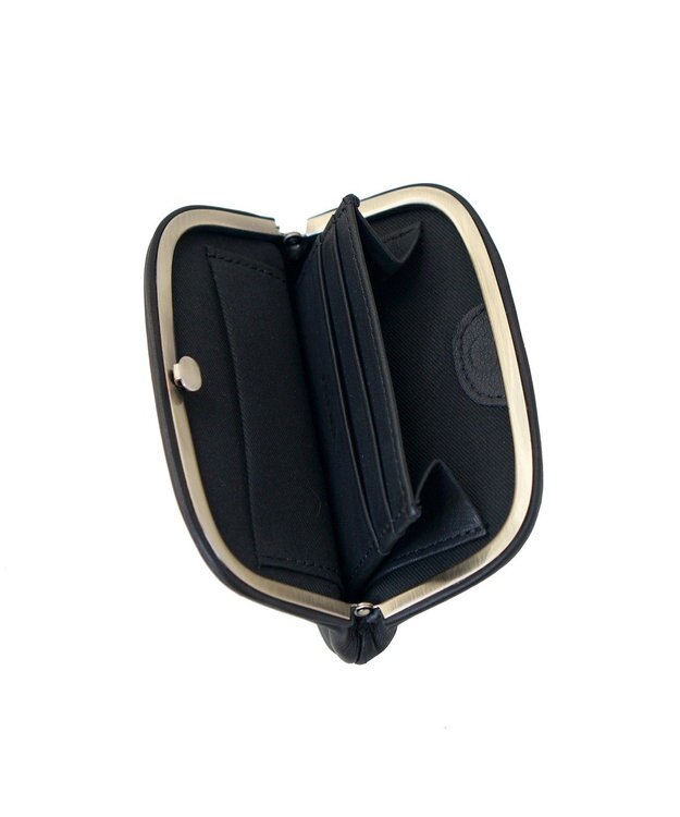 FOLNA RD ソフトレザーショート 天溝がま口 財布 ブラック