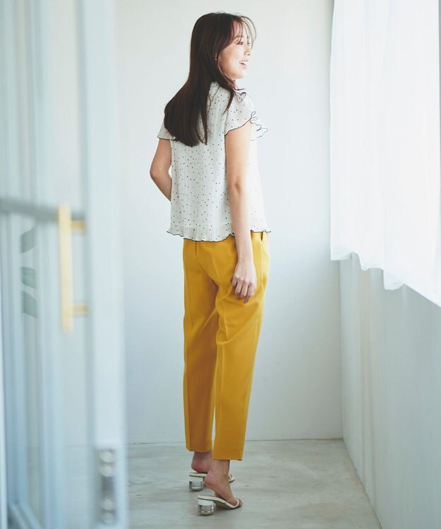 Feroux 美シルエットカラーテーパード パンツ イエロー系