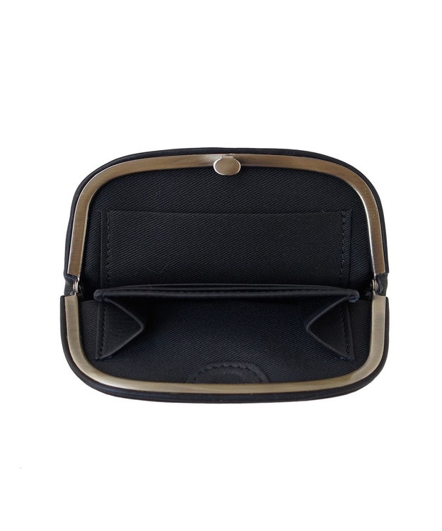 FOLNA RD ソフトレザーショート 天溝がま口 財布 ブラック