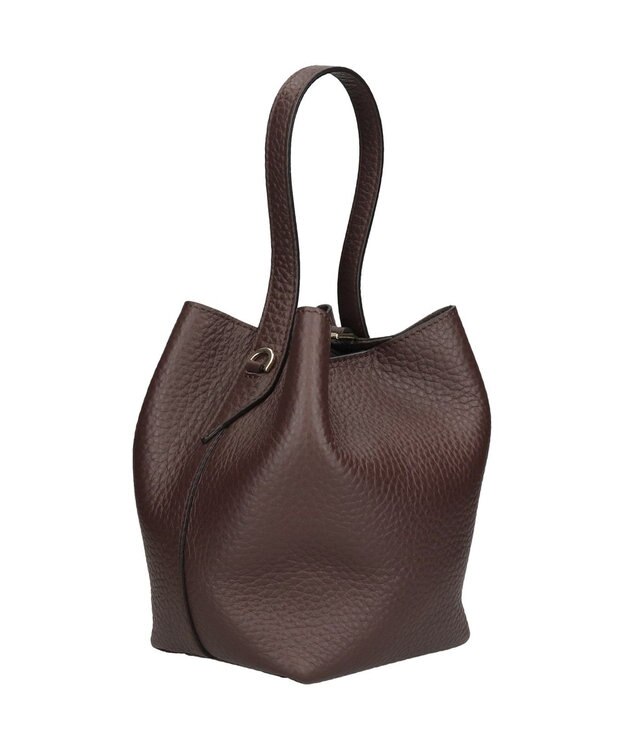 INTER-CHAUSSURES 【LORISTELLA】シュリンクレザーバケットバッグ ダークブラウン