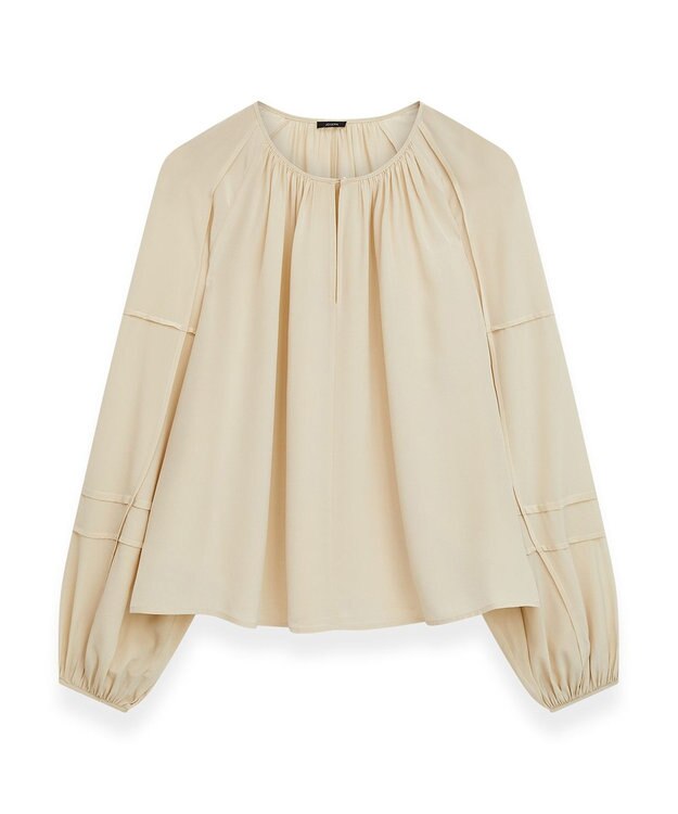 JOSEPH クレープ  ド  ソワ　リラックスフィットブラウス Oat