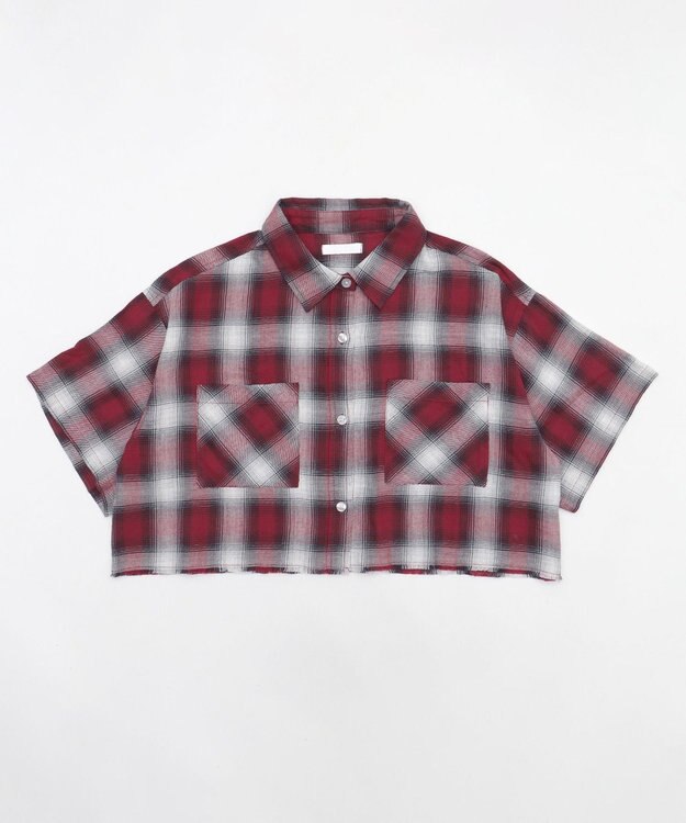 WEGO ショートチェックシャツ（S） レッド