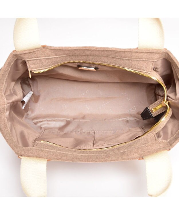 LA BAGAGERIE フェルト×カウヘアートート ベージュ