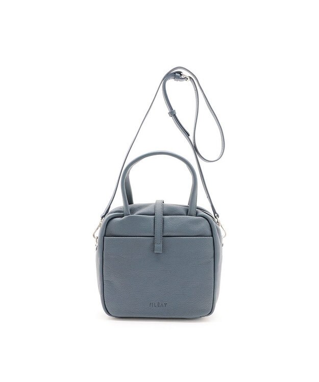 MioFIRANO ボックス本革ハンドバッグ 2WAY　fiLEAT フィリート NAVY