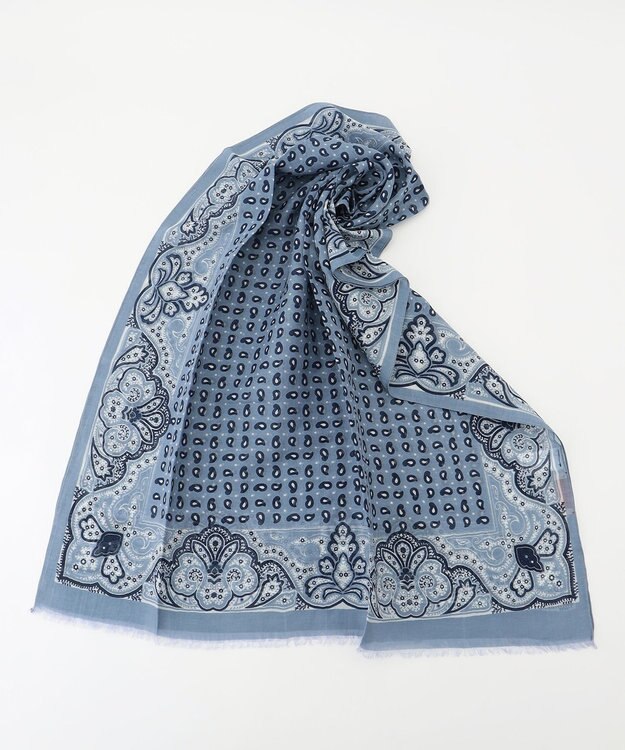 JOSEPH ABBOUD 【AMERUCCI ARCHIVIO】ミニペイズリー ストール サックスブルー系5