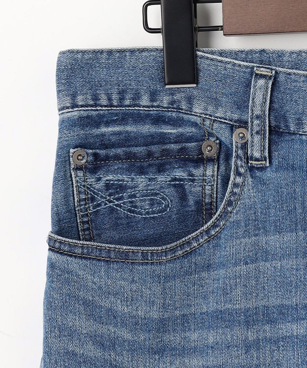 JOSEPH ABBOUD 【JAPANファブリック/ストレッチ/軽量】ライトオンス ストレッチ デニム パンツ サックスブルー系