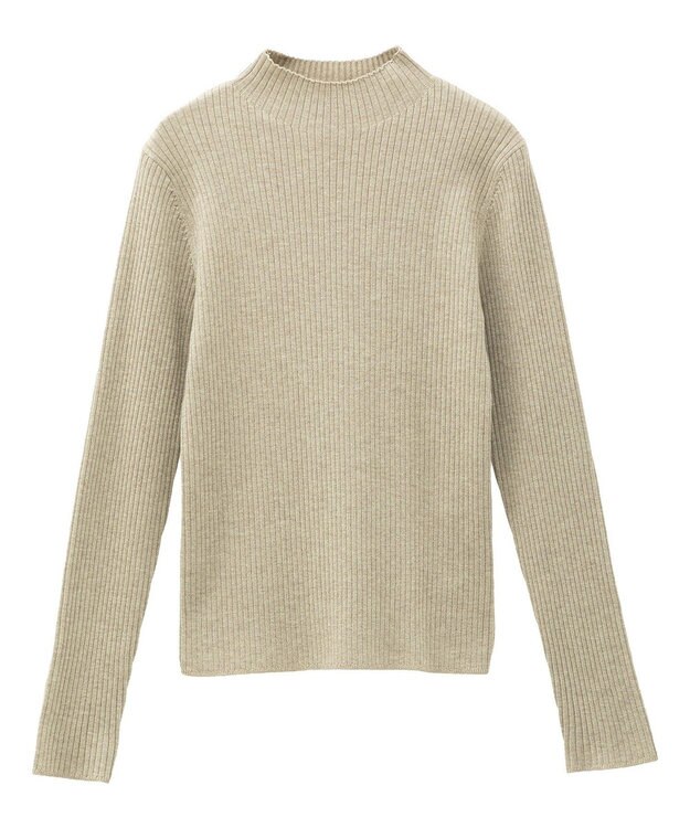 YECCA VECCA ラメ混ハイネックリブニット Beige