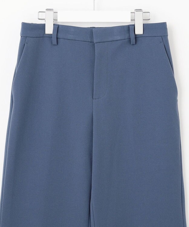 自由区 【裏起毛/撥水加工】TRギャバ ストレートパンツ ダルブルー系