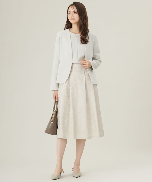 自由区 S 【セットアップ対応】トリアセダブルクロスノーカラー ジャケット ベージュ