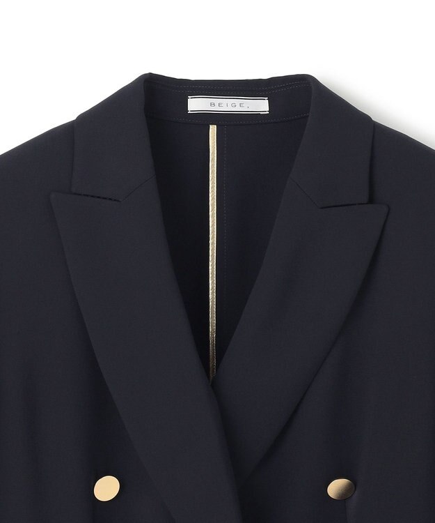 BEIGE， 【洗える・大人百花 春号掲載】JASMINE / ゴールドボタンダブルジャケット Navy