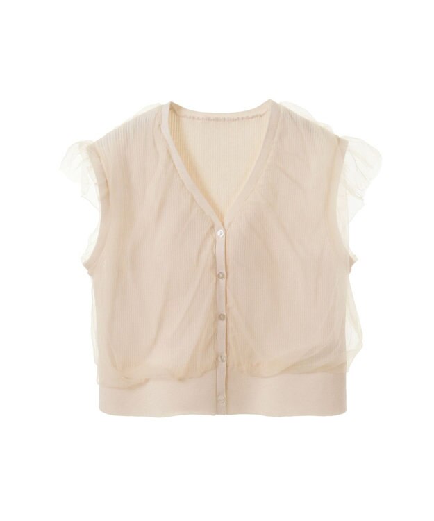 earth music&ecology チュールドッキングノースリカーディガン Off White