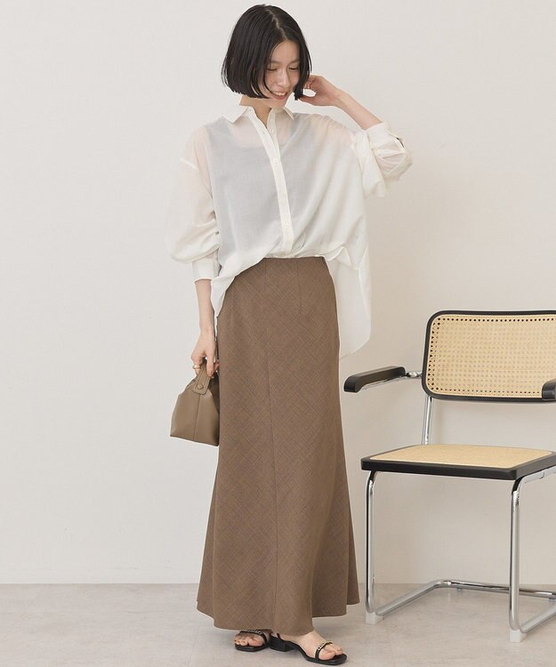 AMERICAN HOLIC リネンライクマーメイドスカート Brown