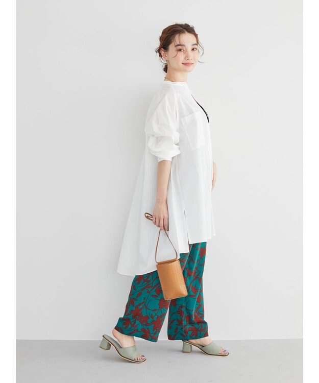 AMERICAN HOLIC ラグランＷポケットオーバーシャツチュニック Off White