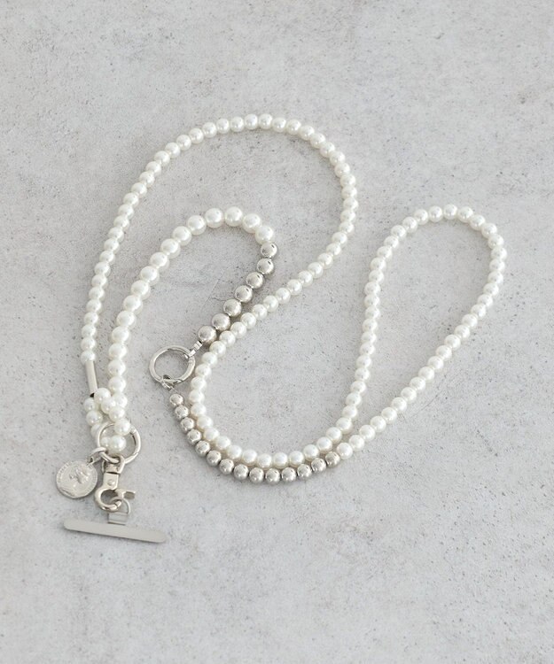 earth music&ecology マルチパールストラップ Silver