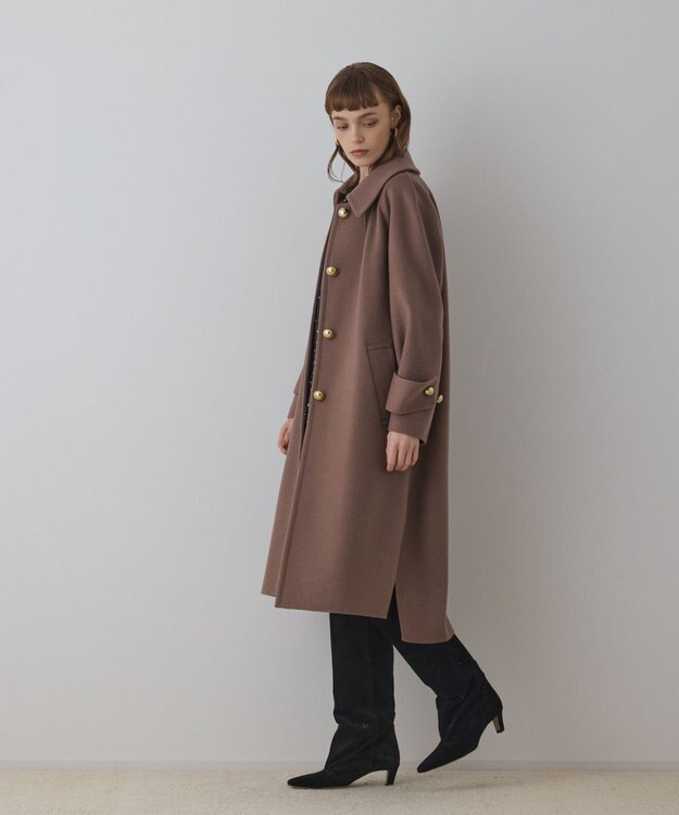 GRACE CONTINENTAL ウールカシミヤリバーコート ブラウン