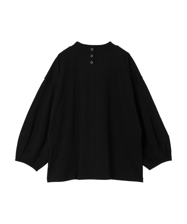 CRAFT STANDARD BOUTIQUE モックネックリングドット９分袖プルオーバー Black