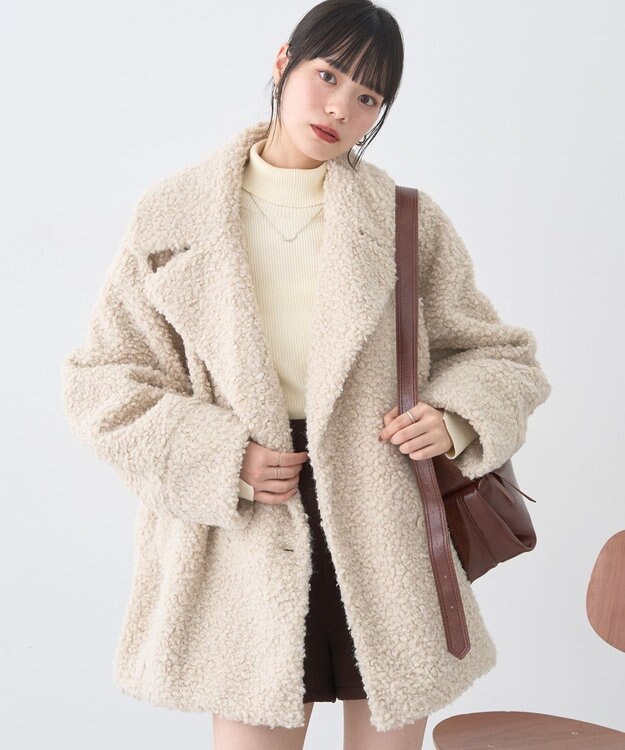 earth music&ecology ループファーコート Ivory