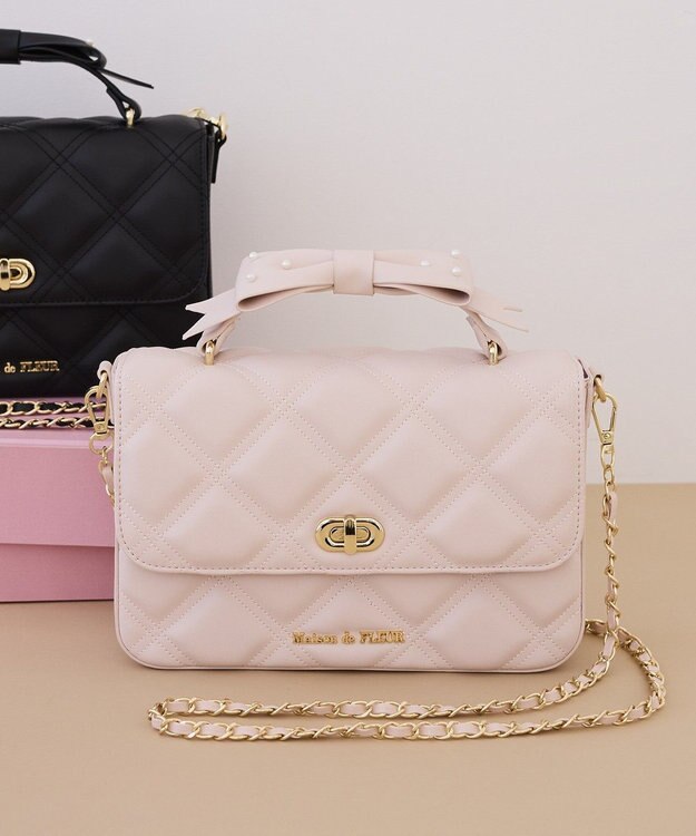 Maison de FLEUR キルティングフラップバッグ Pink