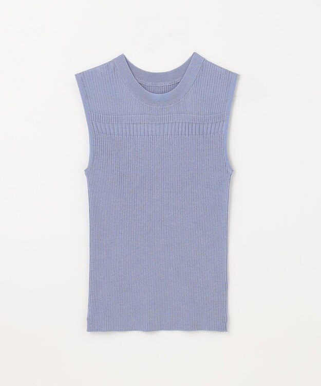 GRACE CONTINENTAL リブシアーニットトップ ブルー