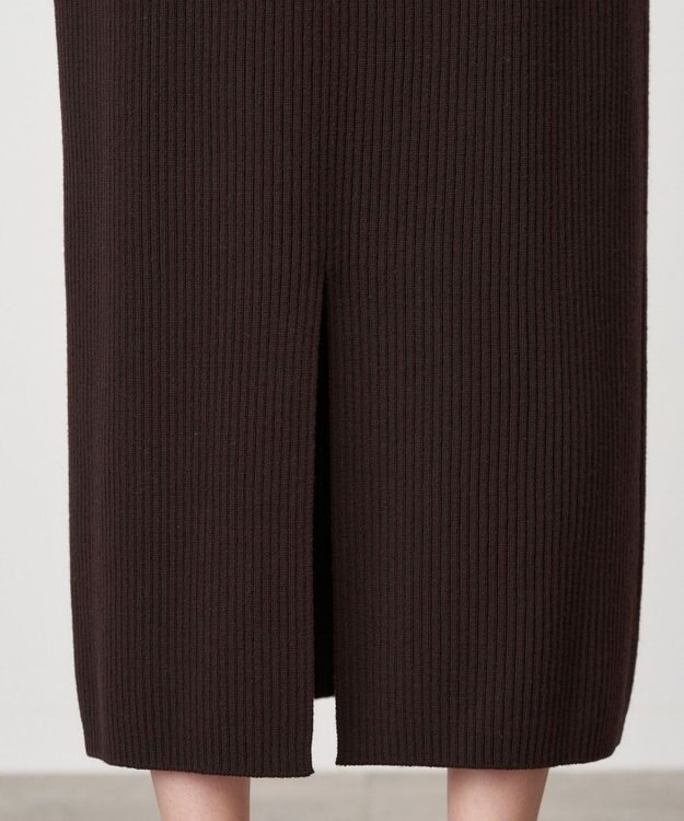 ATON NATURAL DYED WOOL | ストレートリブスカート BROWN