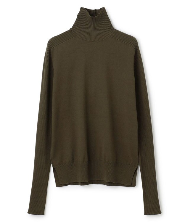 BEIGE， 【洗える】WILLOW / サムホールハイネックニット Khaki