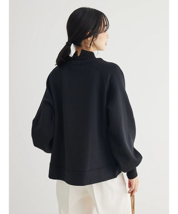 Green Parks 裏起毛ニットリブドッキングプルオーバー Black