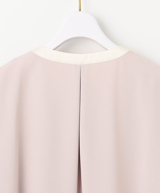 ANY SIS S 【洗える】フロントタック ブラウス ローズグレー×アイボリー