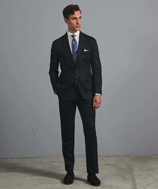 GOTAIRIKU 【ストレッチ/洗える】Albini ジャージ シャツ_ カッタウェイカラー ホワイト系