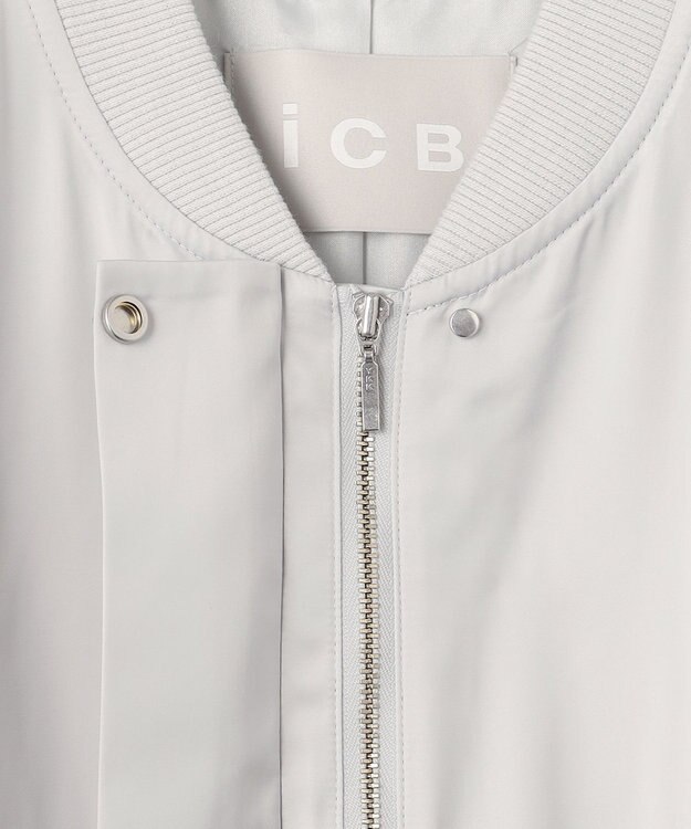 ICB L 【洗える】ライトマットサテン MA－1ジャケット トープ系