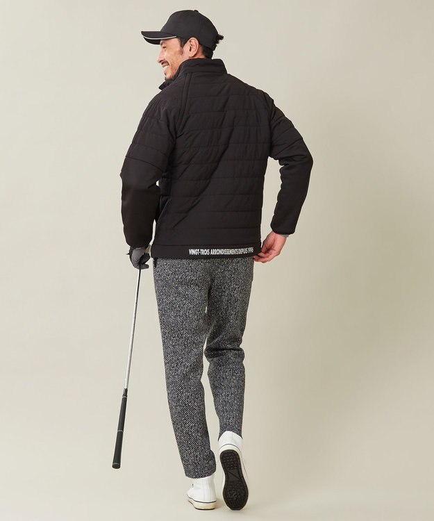 23区GOLF 【MEN】【防風/撥水/ストレッチ】【袖取り外しで2WAY】キルティング ブルゾン ブラック系