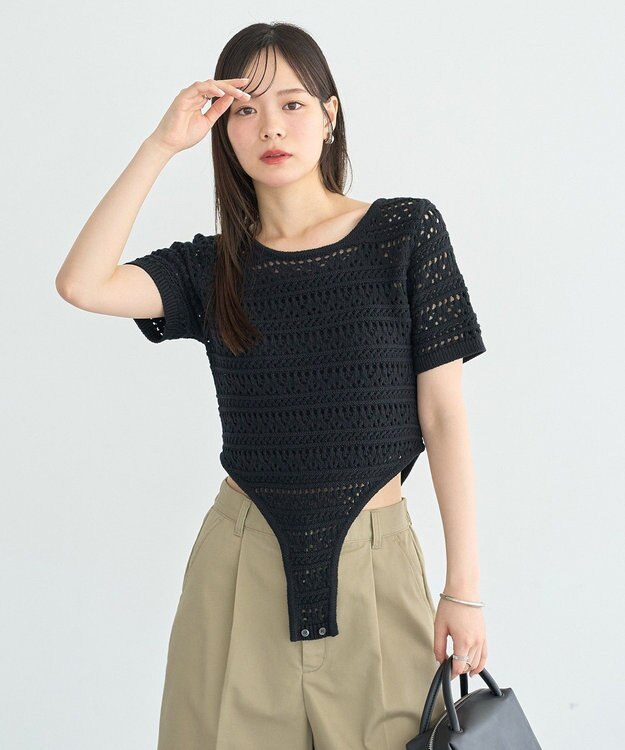 earth music&ecology クロエシェボディニットスーツ Black