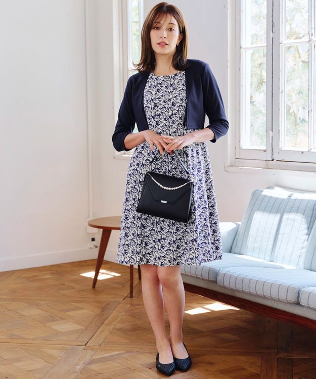 Tiaclasse 【UVカット・吸水速乾】 “きれい見え” カットソーストレートボレロ ネイビー